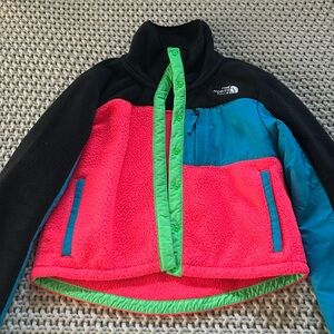 The North Face Colorblock Button Down Fleece Jacket